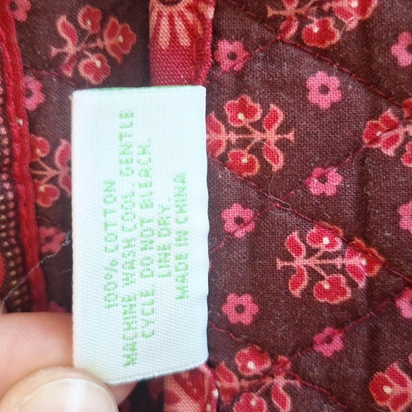 Vera Bradley Mesa Red Quilted Cotton Tote Bag Retired Paisley - Picture 9 of 12